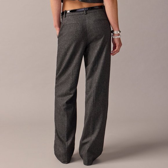 J. Crew Collection Sydney Wide-Leg Pant Herringbone Lurex Pinstripe Size 2 NWT - Picture 2 of 5